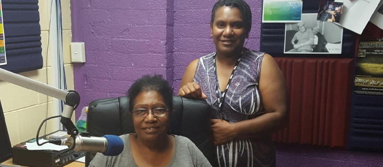Two Torres Strait Islander women in studio
