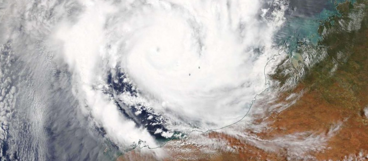 Satellite image of Cyclone Veronica above Australia