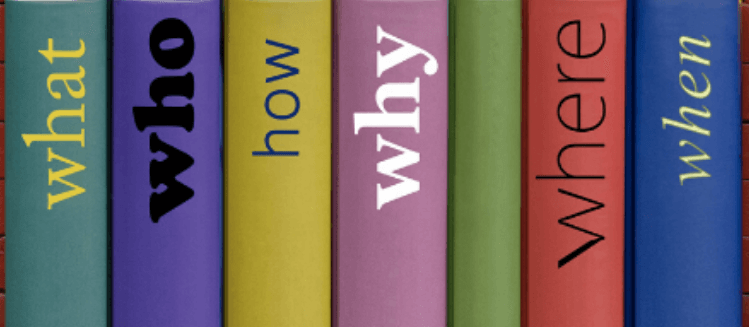 Coloured book spines with single words