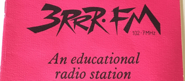Front cover of 3RRR booklet